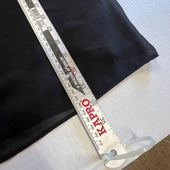 BCX Chiffon Shift Dress 3/4 Sleeve Scoop Neck Bell Sleeve Black XL - Picture 4 of 11